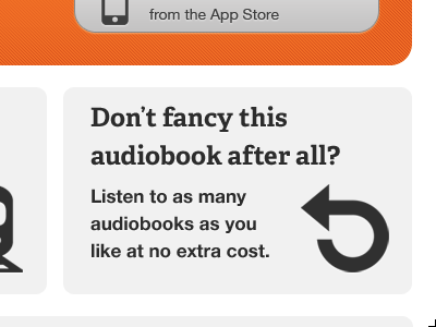 Don't fancy this audiobook after all? adelle grey helvetica neue orange symbolicons