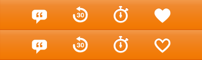 iPhone App Action Bar app fave icons iphone orange white