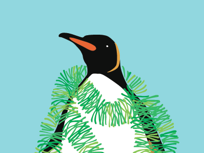 Tinsel Penguin illustration penguin tinsel vector
