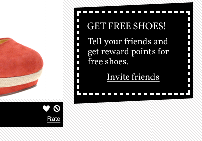 Get Free Shoes! dashed border serif vollkorn