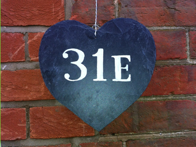 My new home numbers paint sign slate