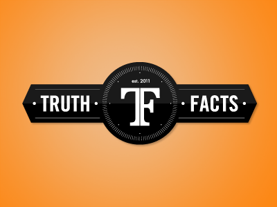 Truth Facts Logo badge clock fact icon logo orange t
