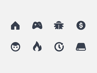 Game Analytics Icons analytics blue bugs business data flame game home icons minimalistic player rounded simple time user