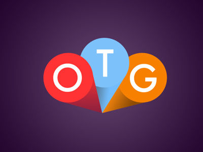 OTG Logo blue cones identity logo orange red