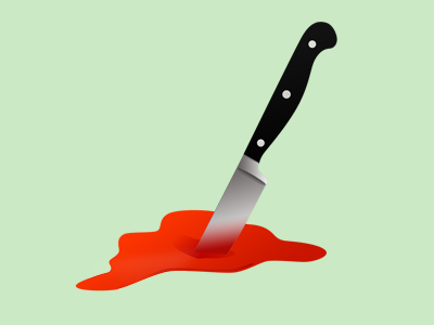 Knife blood drama icon illustration knife red