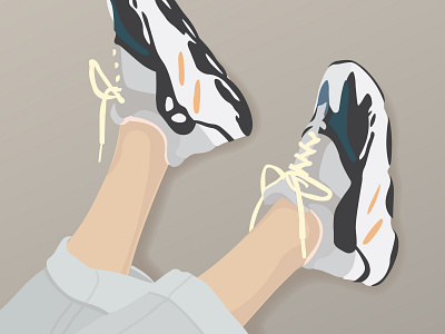 Yeezy Boost 700 Illustration adidas adidas shoes adidas yeezy adobe illustrator design digital digital art digital illustration fashion fashion illustration flat illustration graphic design illustrator kanye west oregon portland wave runners yeezy yeezy 700 yeezy boost 700