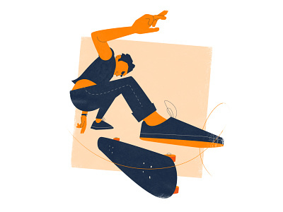 Kickflip illustration kickflip skate skateboard skateboarding vector