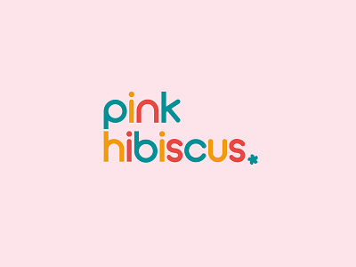 Pink Hibiscus Logo brand brand identity branding clothing color colorful colourful design flower icon logo logo design logotype vector