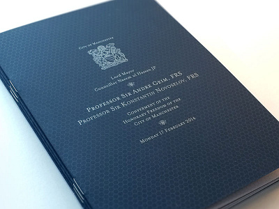 Honorary Freedom of the City of Manchester design graphene manchester metallic print programme science silver spot
