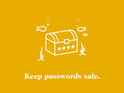 Keep Passwords Safe chest icon illustration line passwords security simple