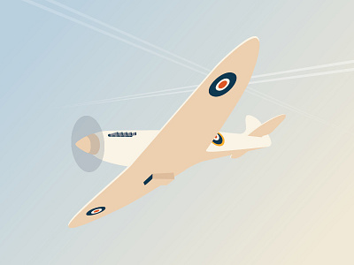 Spitfire armed forces fighter icon illustration military minimal plane spitfire