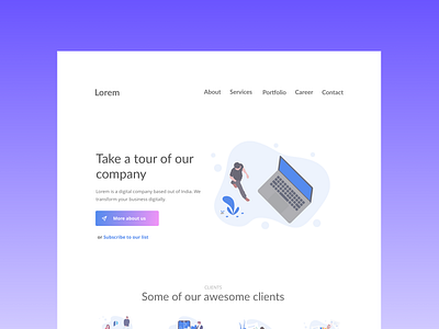 Agency landing page app branding clean design minimal page ui ux web website