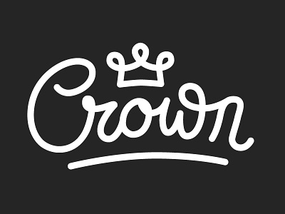 Crown crown custom lettering monoline script typography