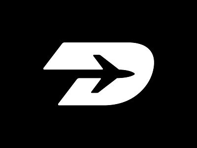 D Mark d design jet logo logomark mark movement plane speed symbol travel