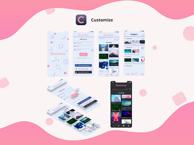 Customize iOS app app design app designer design ios app neumorphic pink template ui ux