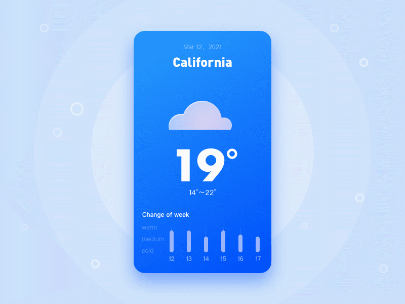 Weather interface animation uiux