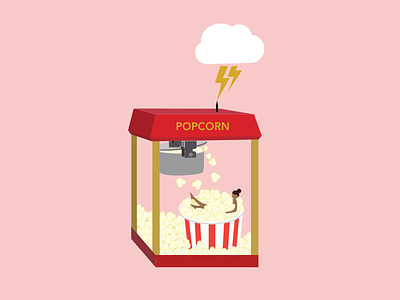 Foodie Weather · Thunderstorm foodie illustration popcorn thunder thunderstorm weather