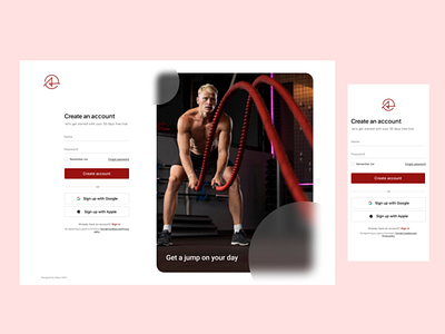 Sign up app daily ui challenge dailyui figma fitness ios sign up ui uiux ux