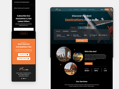 Travolink - Travel Booking Web + Mobile Version adobe xd app booking app branding design homepage landing page logo mobile travel travel app travel booking travel planner ui ui design uiux ux design webapp webflow website