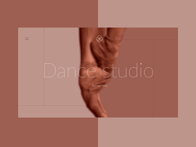 Dance studio website header design minimal typography ui ux web website