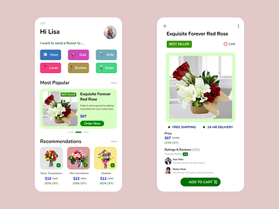 Flower Delivery App app design color e commerce app flower flower delivery mobile app mobile app design typography ui user experience user interface ux