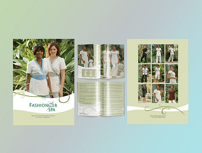 Product brochure brochure brochure design couture uniform couture uniform design spa uniforms visual designer visual designs