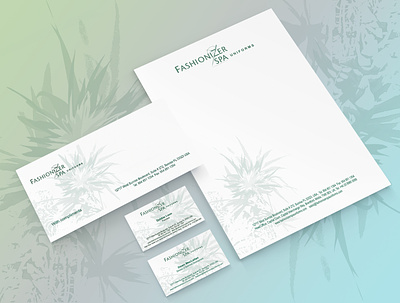 Brand identity bussines card compliment slip design layout design letterhead letterhead design marketing design spa visual designer