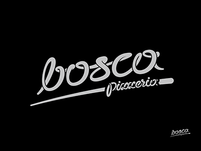 Bosca Pizzeria branding lettering logo