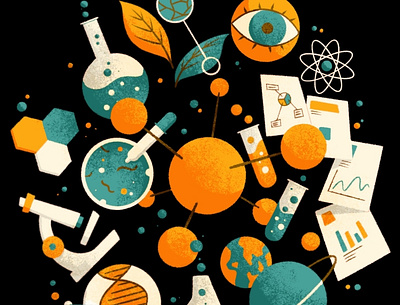 Sciences animation design flat illustration