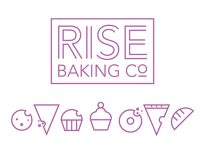 Baking Company Logo and Icon Set baking cake cookie cupcake dessert doughnut food icon logo muffin pie scone