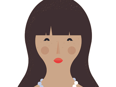Little Lady Illustration black blue brown eyes freckles hair illustration lips nose shadow texture woman