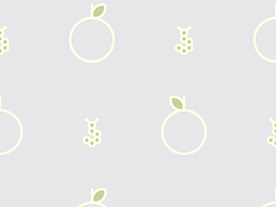 Apple & Worm Pattern apple caterpillar gray green grey icon line minimal pattern simple white worm