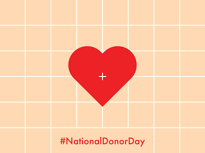 National Donor Day donor grid heart national donor day pink plus red white