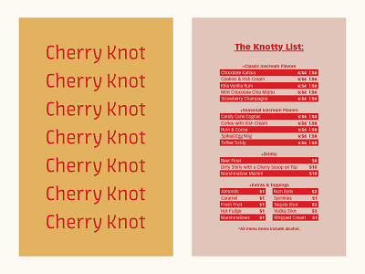 Cherry Knot Menu