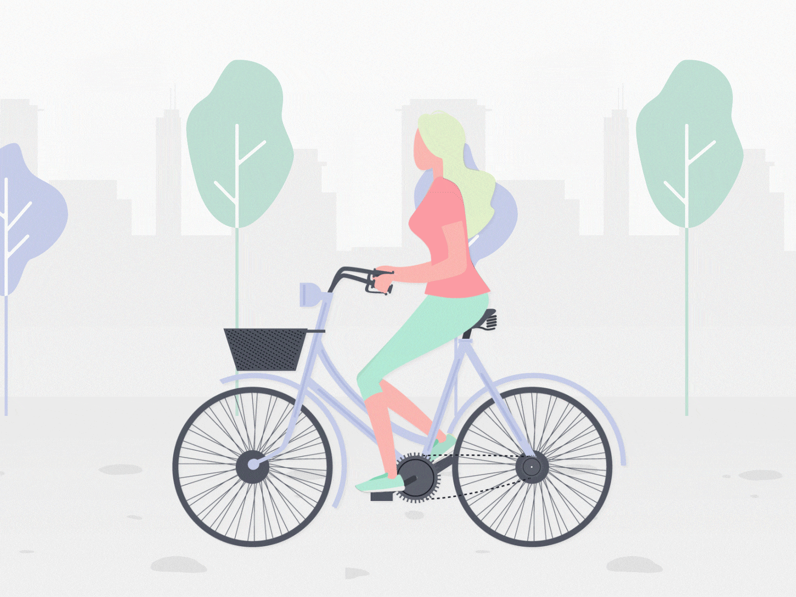 ride my bike animation design flat illustration minimal