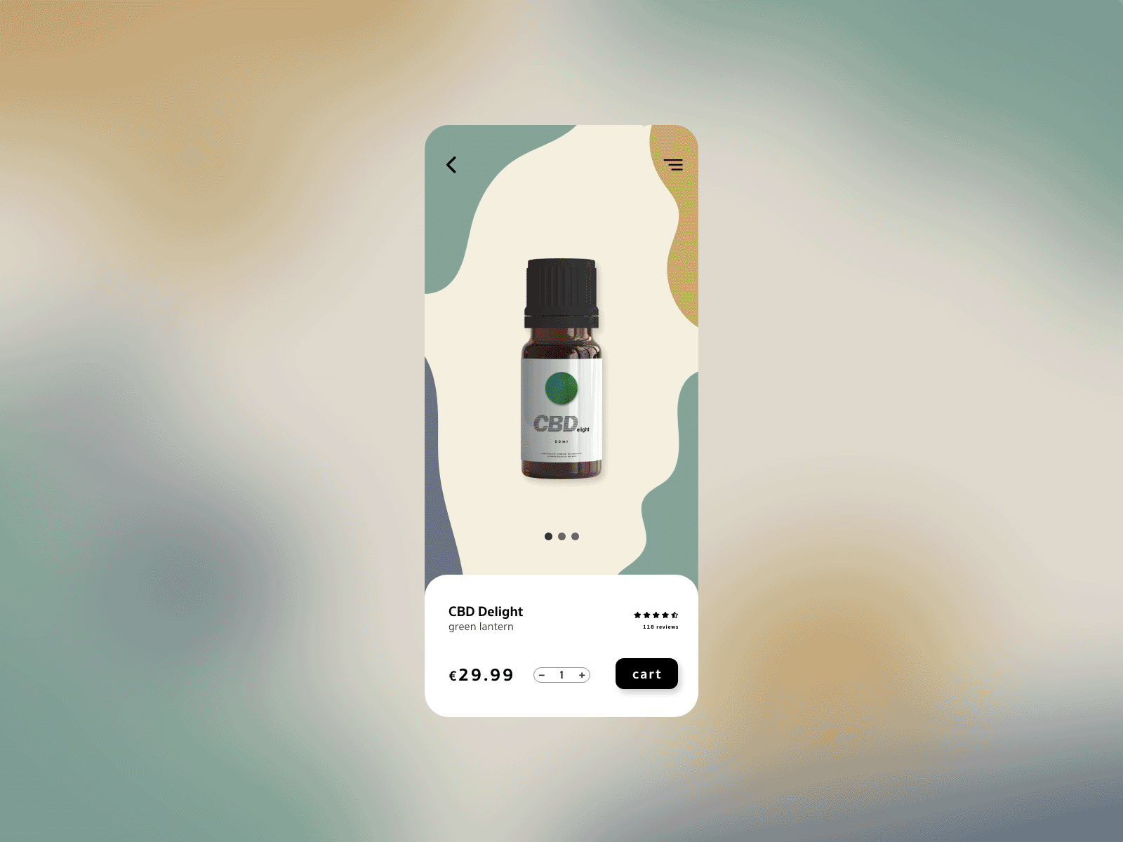 Product Page Interaction for a fictive CBD Product animation app branding ecommerce ecommerce design graphic design interaction minimal product page typography ui ux webdesign