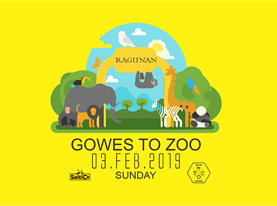 Gowes to Zoo (ragunan) TOC x Seltic animation cycling design illustration poster