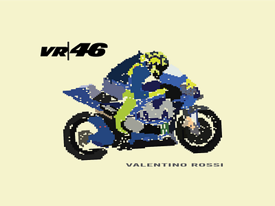 Pixel Art VR|46 adobe illustrator illustration pixelart valentino rossi vector vr46