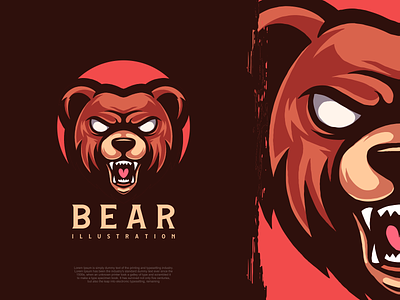 BEAR LOGO ILLUSTRATION.!! animal logo bear bear illustration logo bear logo design illustration logo