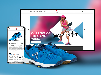 Tyrol Shoes Brand & E-Commerce Design blue ecommerce interface red shoes shoes app shopify expert shopify store shopify theme ui ux website design