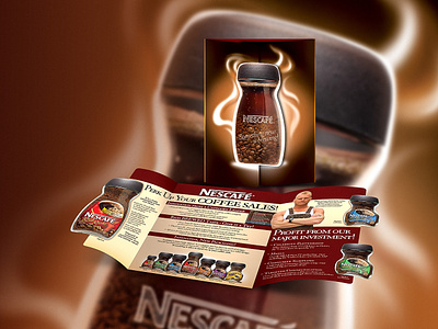 Nestlé® Nescafé® brand design branding brochure brown campaign coffee illustration nescafe nestle product design sell sheet