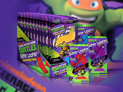 Nickelodeon Teenage Mutant Ninja Turtles character green illustration package design packaging design product design purple tmnt turtle turtles