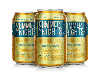 Audacity - Summer Nights Can Design beer beer can brewery movie ticket