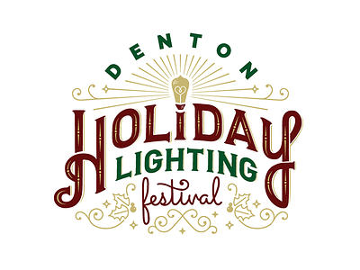 Denton Holiday Lighting branding festival flourishes holiday iconography logo typography