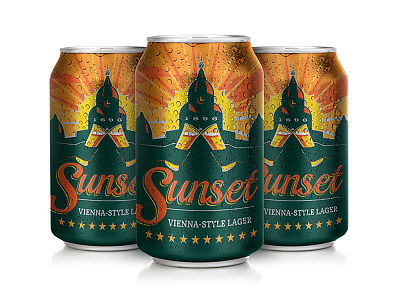 Sunset Beer ale beer beer can brew brewery can design courthouse denton lager summer sunset texas
