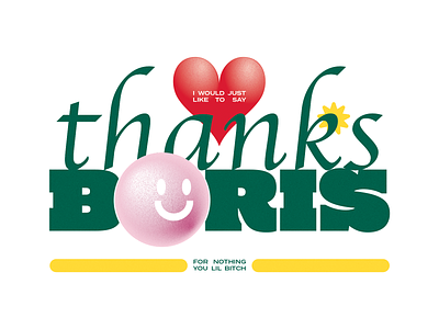 thanks Boris ☻ boris inspired political smiley typography vintage