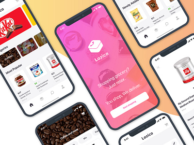 Lazica candy e commerce grocery mobile app service shop store sweet ui ux