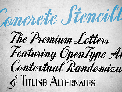 Concrete Stencil font font design opentype script type design typeface