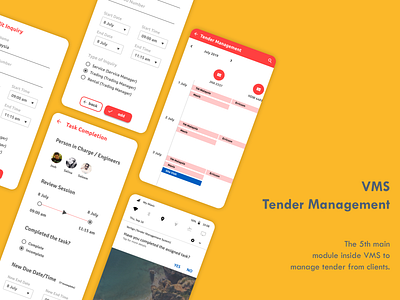 Vertigo Management System (VMS - App - Tender Management) app design figma flat minimal mobile mobile app mobile app design ui ui ux ui design uidesign uiux ux ux ui ux design uxdesign uxui