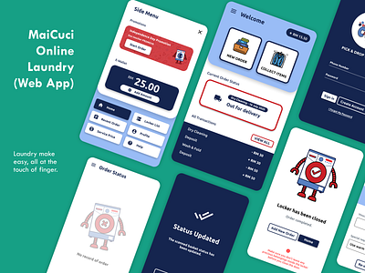 Maicuci Laundrette (Web App) app design figma flat minimal mobile mobile app mobile app design ui ui ux ui design uidesign uiux ux ux ui ux design uxdesign uxui